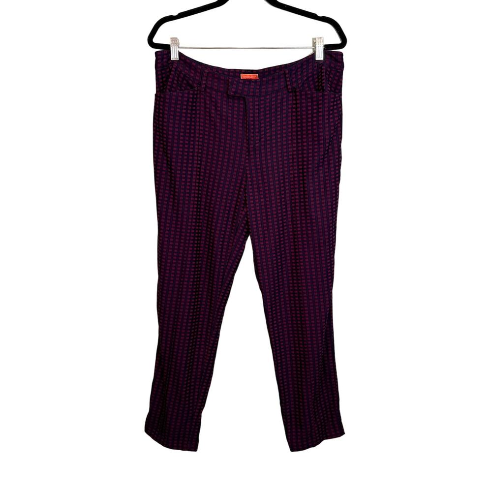 Modcloth Dress Pants Women XL Purple Trouser Straight Stretch Office Career Work